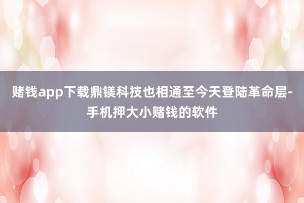 赌钱app下载鼎镁科技也相通至今天登陆革命层-手机押大小赌钱的软件
