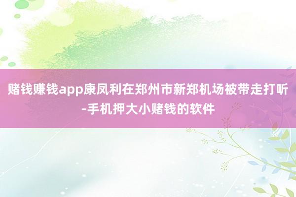 赌钱赚钱app康凤利在郑州市新郑机场被带走打听-手机押大小赌钱的软件