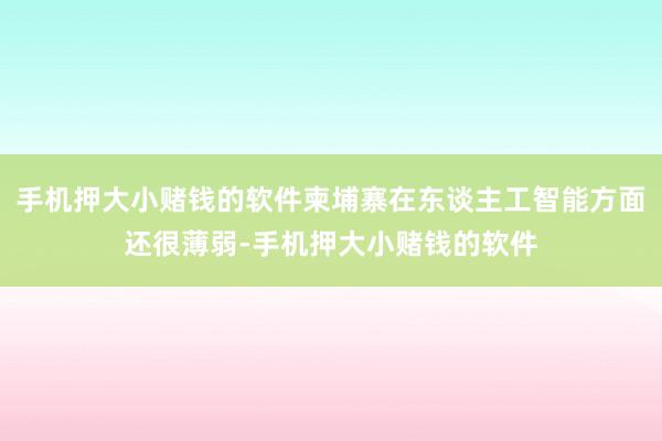 手机押大小赌钱的软件柬埔寨在东谈主工智能方面还很薄弱-手机押大小赌钱的软件