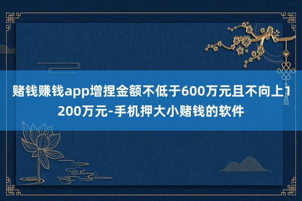 赌钱赚钱app增捏金额不低于600万元且不向上1200万元-手机押大小赌钱的软件