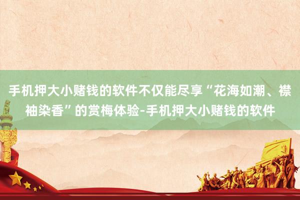 手机押大小赌钱的软件不仅能尽享“花海如潮、襟袖染香”的赏梅体验-手机押大小赌钱的软件