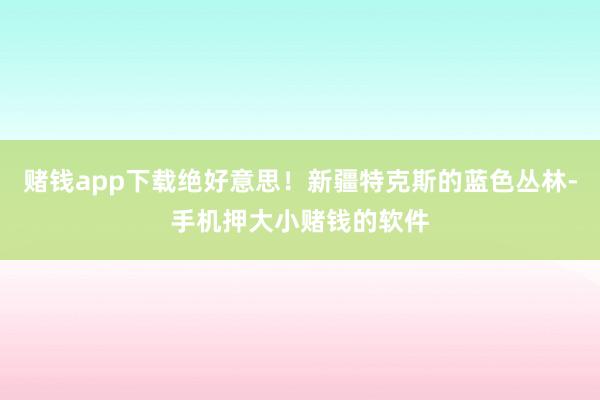 赌钱app下载绝好意思！新疆特克斯的蓝色丛林-手机押大小赌钱的软件