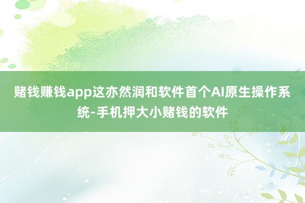 赌钱赚钱app这亦然润和软件首个AI原生操作系统-手机押大小赌钱的软件