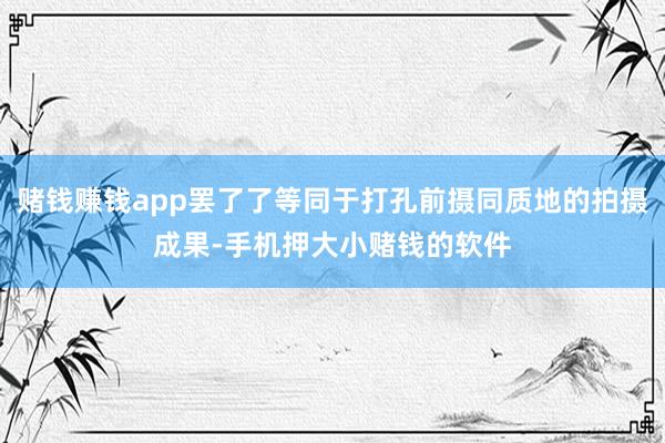 赌钱赚钱app罢了了等同于打孔前摄同质地的拍摄成果-手机押大小赌钱的软件