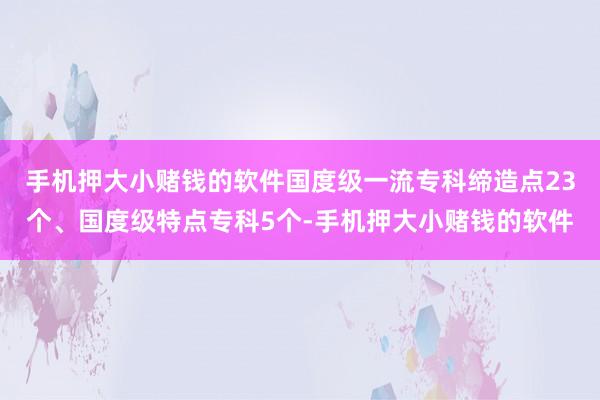 手机押大小赌钱的软件国度级一流专科缔造点23个、国度级特点专科5个-手机押大小赌钱的软件