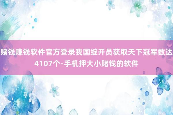 赌钱赚钱软件官方登录我国绽开员获取天下冠军数达4107个-手机押大小赌钱的软件