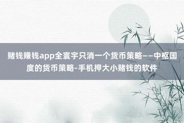 赌钱赚钱app全寰宇只消一个货币策略——中枢国度的货币策略-手机押大小赌钱的软件