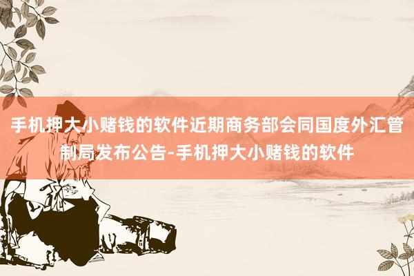 手机押大小赌钱的软件近期商务部会同国度外汇管制局发布公告-手机押大小赌钱的软件