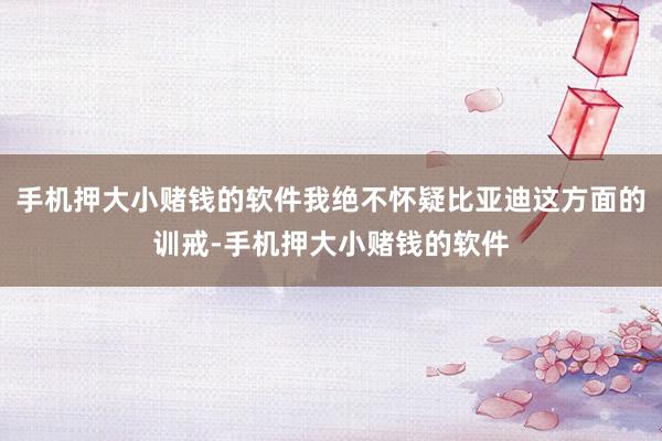 手机押大小赌钱的软件我绝不怀疑比亚迪这方面的训戒-手机押大小赌钱的软件