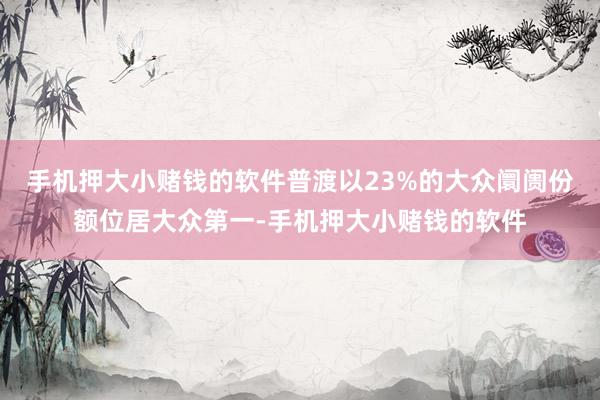 手机押大小赌钱的软件普渡以23%的大众阛阓份额位居大众第一-手机押大小赌钱的软件