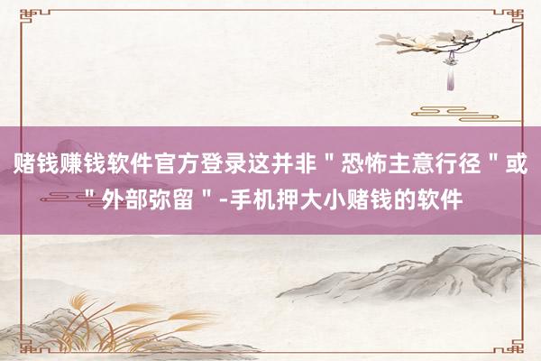 赌钱赚钱软件官方登录这并非＂恐怖主意行径＂或＂外部弥留＂-手机押大小赌钱的软件
