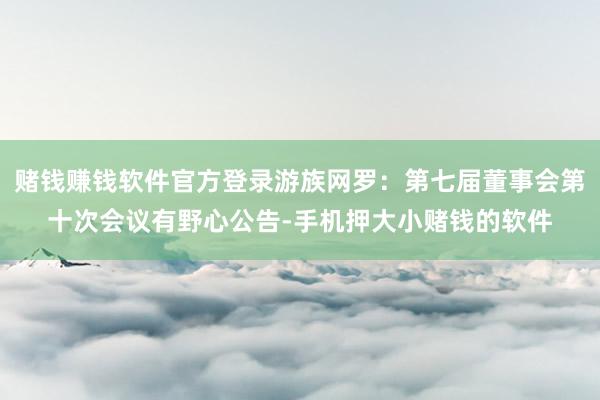 赌钱赚钱软件官方登录游族网罗：第七届董事会第十次会议有野心公告-手机押大小赌钱的软件
