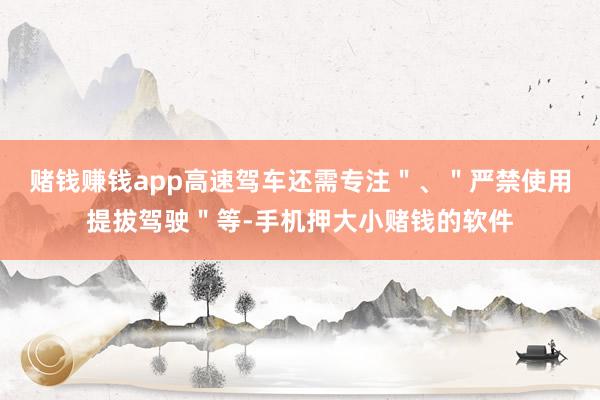 赌钱赚钱app高速驾车还需专注＂、＂严禁使用提拔驾驶＂等-手机押大小赌钱的软件