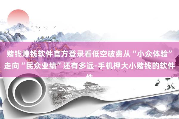 赌钱赚钱软件官方登录看低空破费从“小众体验”走向“民众业绩”还有多远-手机押大小赌钱的软件