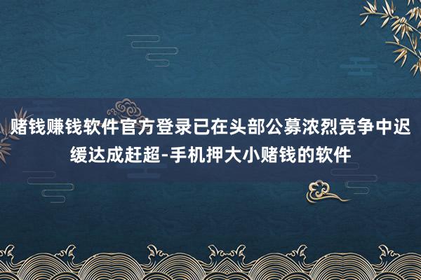 赌钱赚钱软件官方登录已在头部公募浓烈竞争中迟缓达成赶超-手机押大小赌钱的软件