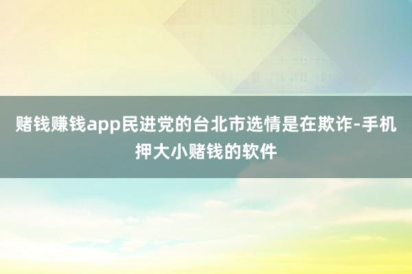 赌钱赚钱app民进党的台北市选情是在欺诈-手机押大小赌钱的软件