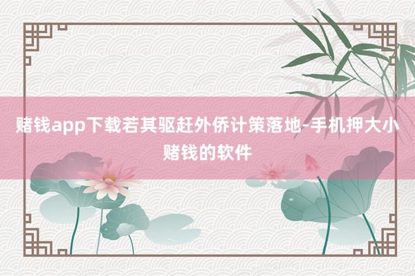 赌钱app下载若其驱赶外侨计策落地-手机押大小赌钱的软件