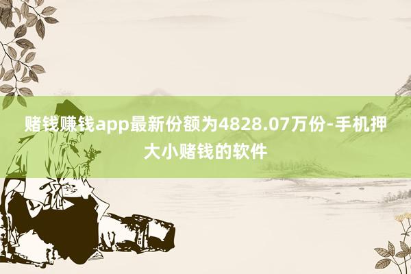 赌钱赚钱app最新份额为4828.07万份-手机押大小赌钱的软件