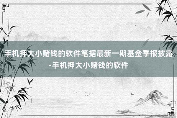 手机押大小赌钱的软件笔据最新一期基金季报披露-手机押大小赌钱的软件