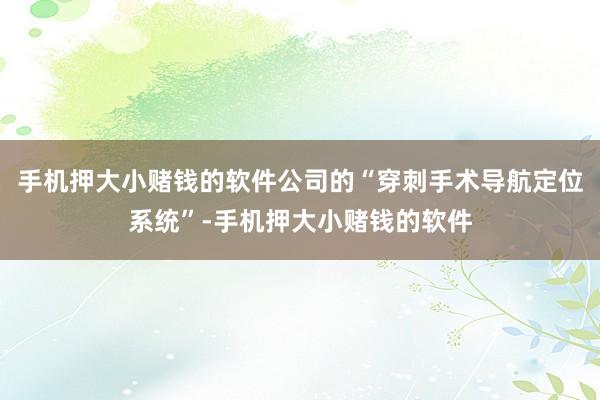手机押大小赌钱的软件公司的“穿刺手术导航定位系统”-手机押大小赌钱的软件