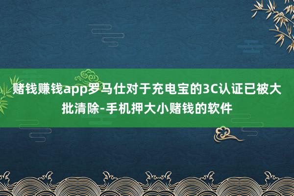 赌钱赚钱app罗马仕对于充电宝的3C认证已被大批清除-手机押大小赌钱的软件