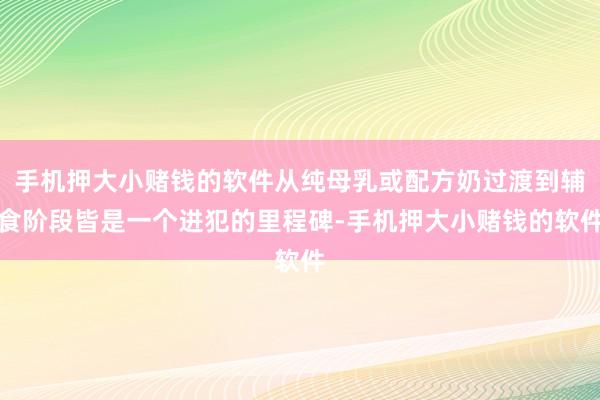 手机押大小赌钱的软件从纯母乳或配方奶过渡到辅食阶段皆是一个进犯的里程碑-手机押大小赌钱的软件