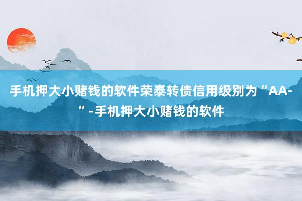手机押大小赌钱的软件荣泰转债信用级别为“AA-”-手机押大小赌钱的软件