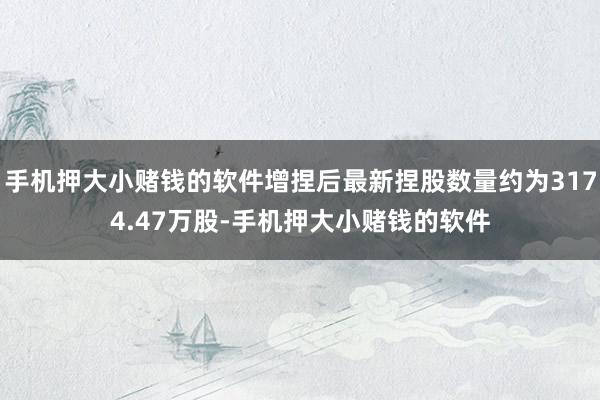 手机押大小赌钱的软件增捏后最新捏股数量约为3174.47万股-手机押大小赌钱的软件