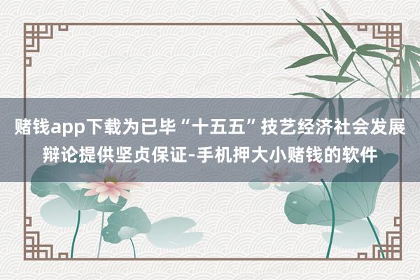 赌钱app下载为已毕“十五五”技艺经济社会发展辩论提供坚贞保证-手机押大小赌钱的软件