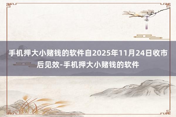 手机押大小赌钱的软件自2025年11月24日收市后见效-手机押大小赌钱的软件