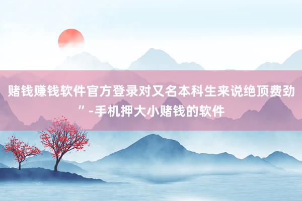 赌钱赚钱软件官方登录对又名本科生来说绝顶费劲”-手机押大小赌钱的软件